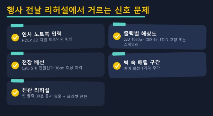 연회장·로비 HDBaseT vs 매트릭스 — LED전광판 현장 사진 7